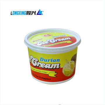 Copa de margarina de mantequilla de plástico redonda de 1000 ml con tapa impresa